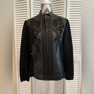 Stonebridge - Leather - Wool - Knit - Black Jacket - Size: Large